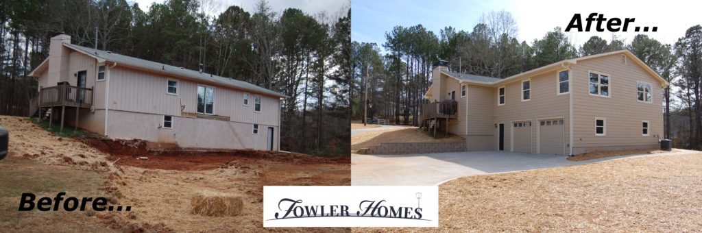 Before and After of Woodstock Addition By Fowler Exteriors